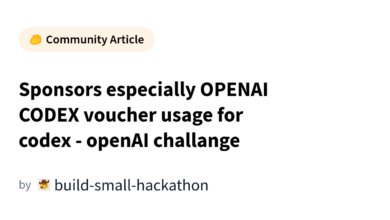Sponsors especially OPENAI CODEX voucher usage for codex