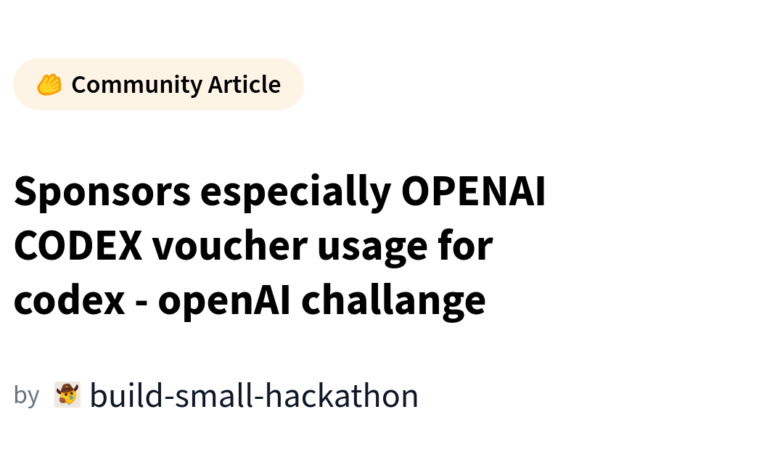 Sponsors especially OPENAI CODEX voucher usage for codex