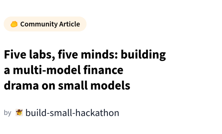 Five labs, five minds: building a multi-model finance drama on small models